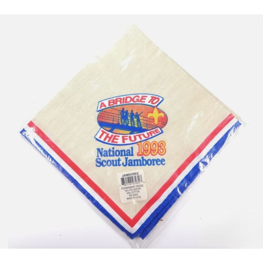 Vintage 1993 National Scout Jamboree Neckerchief Sealed Mint BSA Bridge Future